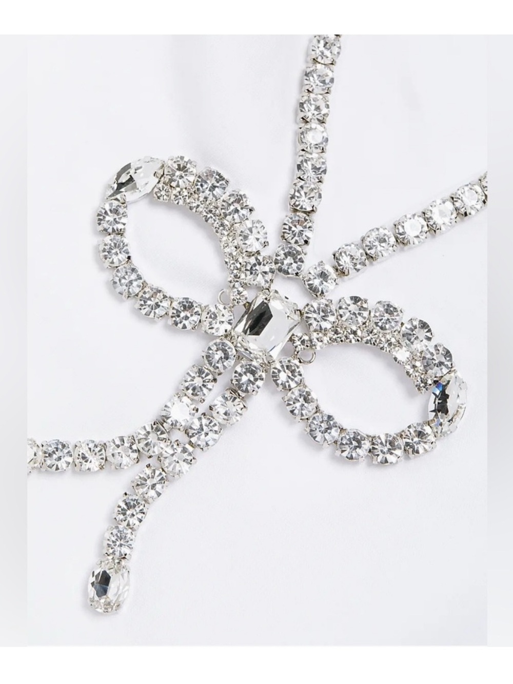 AREA Crystal Embellished Bow Mini Dress - Picture 2 of 7